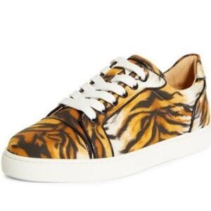 Christian Louboutin VIEIRA Orlato Bengal Tiger Fabric Sneakers Flat Shoes